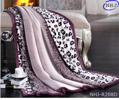 China NHJ Leopard print mink plush blanket for sale