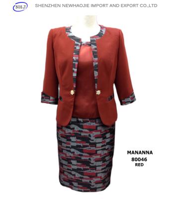 China MANANNA New Three-Piece Ladies Skirt Suit red/black for sale