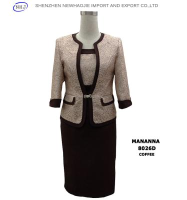 China womens fashion dress suits coffee/grey MANANNA for sale