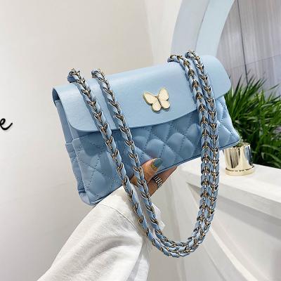 China 2021 Fashion Korea New Style Luxury Handbags For Women Elegance Small Diamond Pattern Chain Bag Cross-body Bag for sale