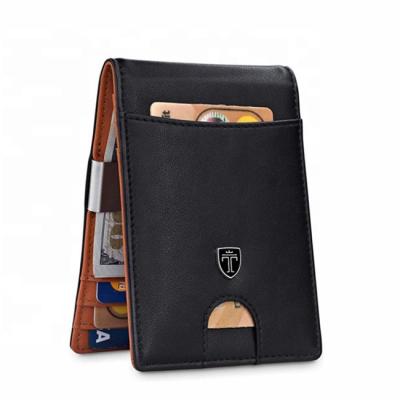 China RFID Men Wallet Slim Front Pocket Rfid Blocking Leather Wallet for sale