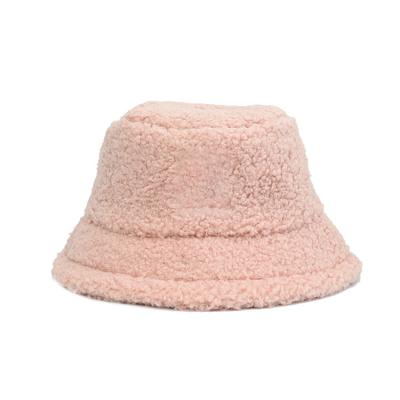 China American Picture Fashion Fit Fur Bucket Hat Polyester Soft Sherpa Material For Bucket Hat for sale