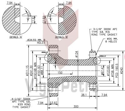 China Crossover Spool, API 6B :4-1/16