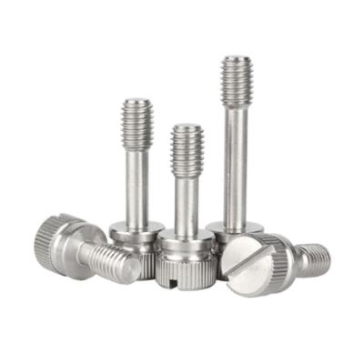 China Round 304 Stainless Steel GB839 Slotted Knurled Head Thumb Screws With Waisted Shank for sale