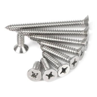 China High Quality Stainless Steel M1-M8 Coil Cross Flat Recessed Countersunk Head Chipboard Tapping Wood Screws for sale