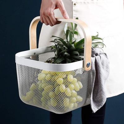 China Viable Multifunctional Wire Mesh Steel Storage Organizer 2 Pack Metal Basket for sale