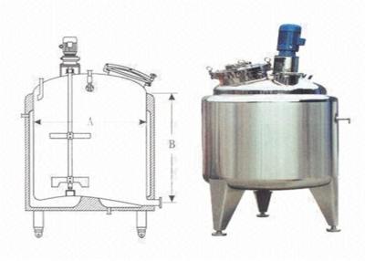 China 500 - 2000 tanques de aço inoxidável do galão, tanque refrigerar de leite para a fábrica da bebida à venda