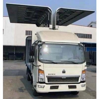 China china sinotruk howo diesel 6 wheel wing opening van cargo truck 8445x2418x3550mm for sale