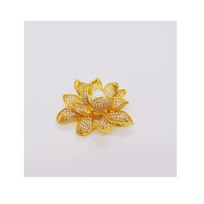 China Elegant Women Lotus Brooch Gifts High Copper Zircon Wholesale FASHIONABLE Full Taste for sale