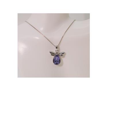 China Factory direct hot sale luxurious and noble supply elegant stainless steel amethyst bee lightweight luxury necklace for sale