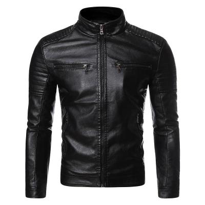 China Plus Size Men Breathable Faux Leather Jacket Wholesale PU Coat For Spring 2022 for sale