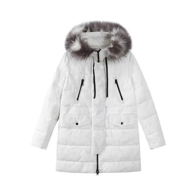 China New Fashion Design Women's Quilted Padded Parka Coat WINDPROOF 100% Polyester With Fur Collar for sale