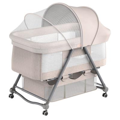 China China Supplier High Quality Modern Portable Baby Cribs Folding Bedside Portable Folding Cradle Baby Swing Baby Crib for sale