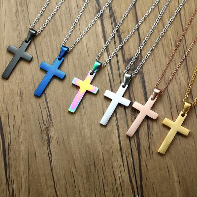 China CLASSIC Simple Cross Stainless Steel Necklace Jewelry Mothers Day Birthday Gifts For Women Men for sale