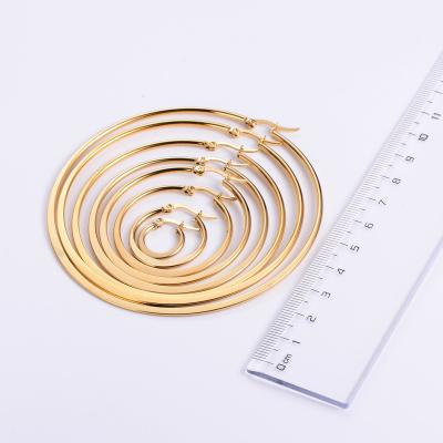 China Aretes de moda FASHIONABLE hypoallergenic stainless steel 18k gold plated big circle earrings for women for sale