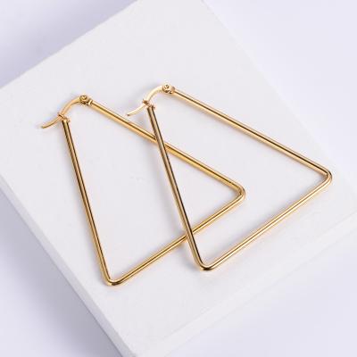 China FASHIONABLE gold joyas de Para wire triangle savory medium circle earrings mujer for women for sale