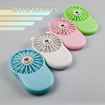 China Long Work In Stock With Led Light Usb Led Rechargeable Electric Battery Portable Mini Hand Fan for sale