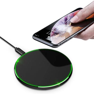 China OEM or ODM 10W Qi Wireless Charger Light Protection LED Wireless Charger Fast Charging Portable Charger for sale