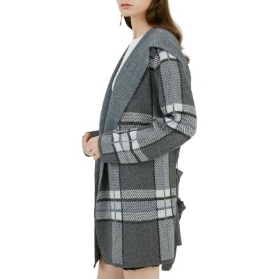 China Autumn Winter Wool Fabric Coat Custom Made Natural Knitted Cardigan Jacket For Women for sale