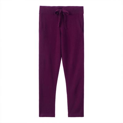 China Breathable Winter Women's Pure 100% Cashmere Long Pants Solid Color Soft Knitted Trousers for sale