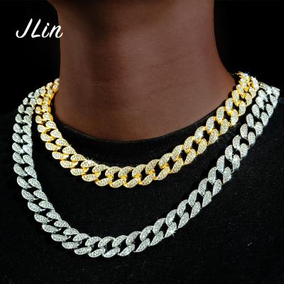 China Wholesale Hiphop Jewelry Hip Hop Cuban Iced Out Miami Chain Cuban Link Chain Necklace Hip Hop Cuban Necklace for sale