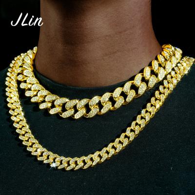 China Wholesale Gold Hiphop Jewelry 20 Mm Cuban Link Chain Cuban Link Chain Bracelet For Men Necklace for sale