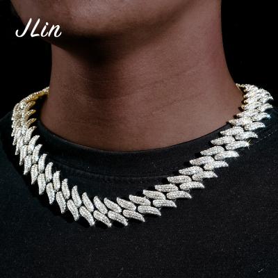 China Wholesale Hiphop Jewelry Thick Cuban Chain Ice Diamond Cuban Link Chain Ice Silver Cuban Chain For Men's Necklace for sale