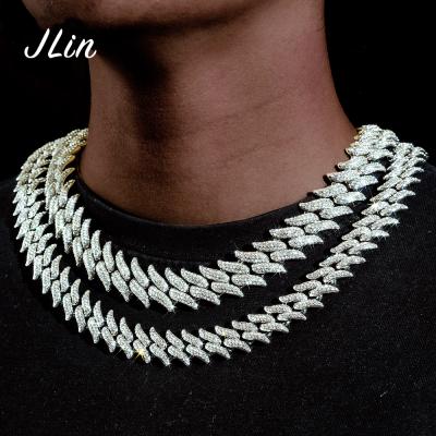 China Wholesale Gold Hiphop Miami Cuban Link Chain Necklace Hip Hop Jewelry 18mm Cuban Chain Necklace for sale