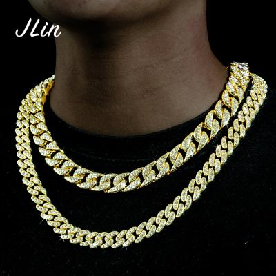 China 2021 Hiphop Wholesale Hip Hop Jewelry Cuban Link Gold Chain Mens Gold Plated Cuban Chain Necklace for sale