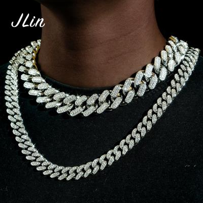 China Wholesale Gold Hiphop Miami Cuban Link Chain Necklace Hip Hop Jewelry 18mm Cuban Chain Necklace for sale