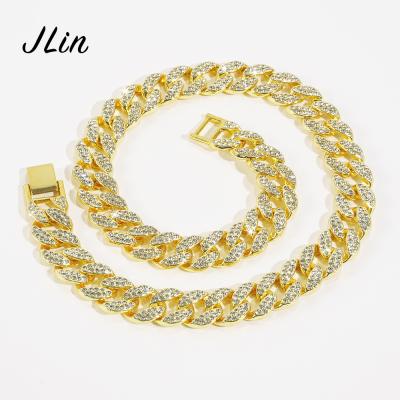 China Hiphop Wholesale Hip Hop Jewelry 12mm Cuban Link Gold Cuban Link Chain Mens Chain Necklace for sale