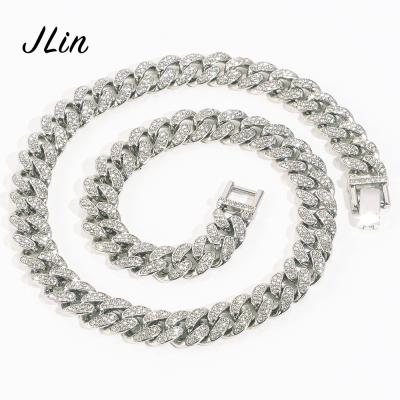 China Wholesale Hiphop Jewelry Colorful Cuban Men's CZ Clasp Chain 18k Gold Cuban Chains Necklace for sale