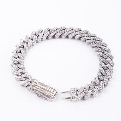 China Hiphop JL12mm 18k Iced Out Cuban Link Chains Necklace Bracelet Men Hiphop Wholesale for sale