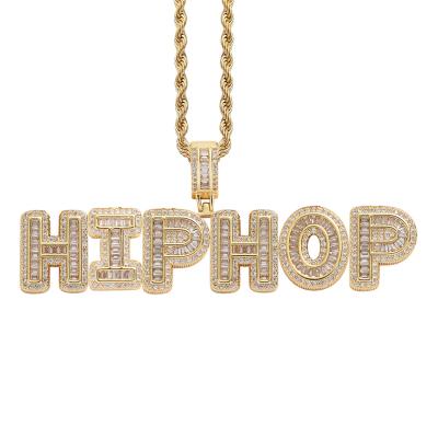 China Personalized Old English Hiphop Name Necklace 18k Gold Plated Men for sale