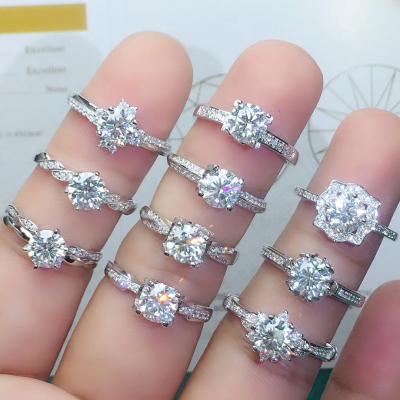 China Wholesale CLASSIC MSJ03 Diamond Ring Engagement Jewelry Rings Women Wedding Ring Sterling Silver Wedding Set Moissanite for sale