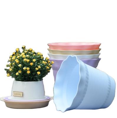 China Resin Plastic Meaty Tray Desktop Flower Pot Large Gardening Glazed Finishing à venda