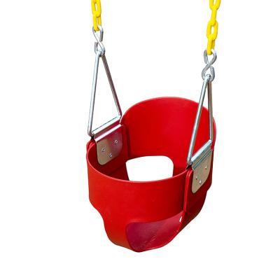 China SA-038 Modern High Back Full Bucket Toddler Swing Seat With Plastic Coated Chains Patio Baby Swing for sale