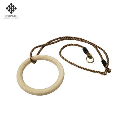 China Modern SA-185 Hot Sell Good Quality Wooden Gymnastic Rings With PE Rope Trapeze Swing for sale