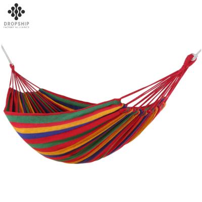 China Outdoor Furniture Dropship Camping Beach Travel Sleeping Canvas Rainbow Colorful Rainbow Folding Large Outdoor Hammock Beach Swing for sale