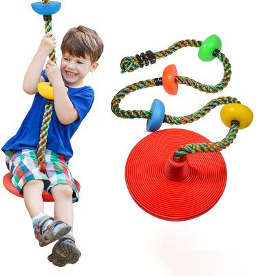 China Contemporary Outdoor Kids Gym Equipment Climbing Rope With Small Platforms Disc Swing for sale