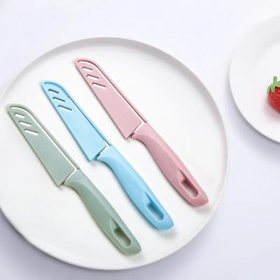 China Viable Candy Color Cut Fruit Peeler Knife Household Stainless Steel Kitchen Fruit Knife Portable Tableware Kitchenware Gift for sale