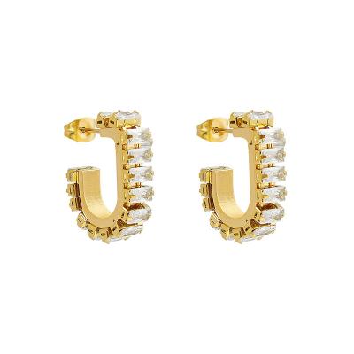 China Women Gold Filled Jewelry Earrings For Women 18k Gold Full Zircon Diamond Earrings for sale