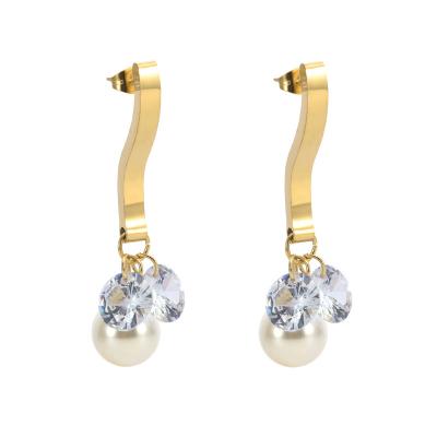 China TRENDY Pearl Earrings For Women Jewelry Real Gold Filled Polynesian Crystal Hawaiian Earrings for sale