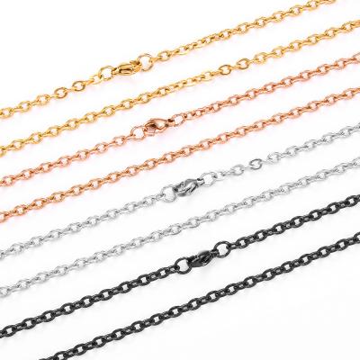 China 2022 Europe and America classic style male 316 stainless steel 18K gold female O necklace snap chains for sale