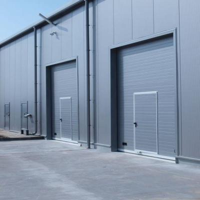 China Modern Automatic Overhead Sectional Industrial Door With Pedestrian Door for sale