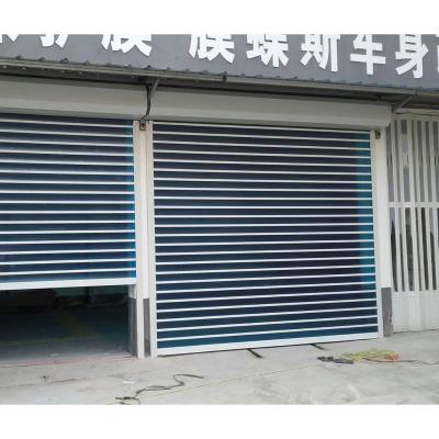 China Modern Aluminum Alloy Frame Transparent Rolling Door For Shops And High End Office for sale