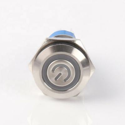 China 12mm Button 12V Stainless Steel Metal Push Button Switch Waterproof Momentary On/Off Momentary On/Off for sale