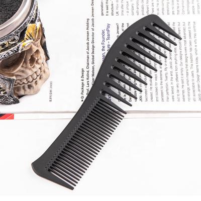 China Logo Straight Hair Combs Pro Salon Hairdressing Carbon Fiber Rough Height Custom Comb For Hairdresser for sale