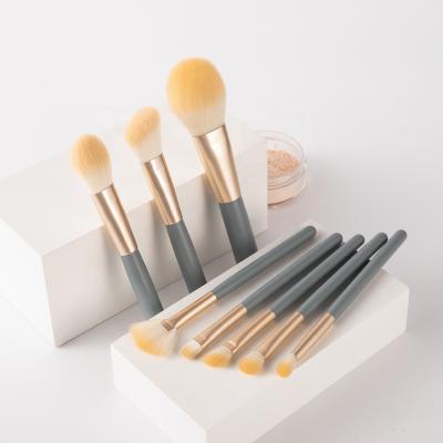 China Real Wooden Handle 8pcs OEM Synthetic Silky Soft Bristle Makeup Brush Set For Beginner for sale