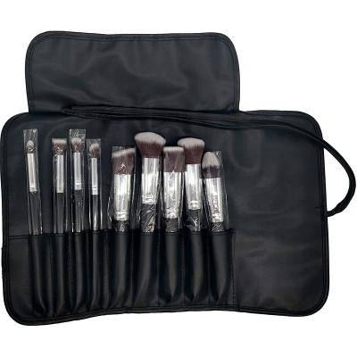 China Soft Stiffens Black Case Set 9 PCS Premium Synthetic Brush Professional Makeup Brushes for sale